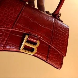 Balenciaga Hourglass Dark Red Handbag